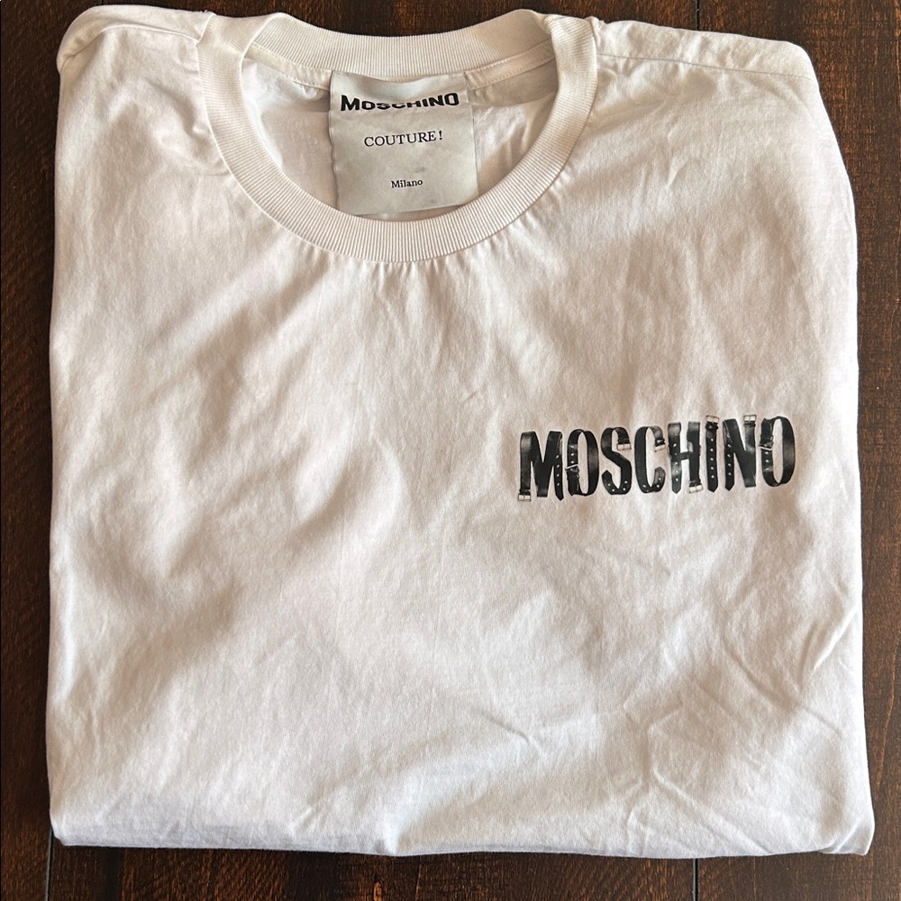 Moschino White Logo Short Sleeve Tee